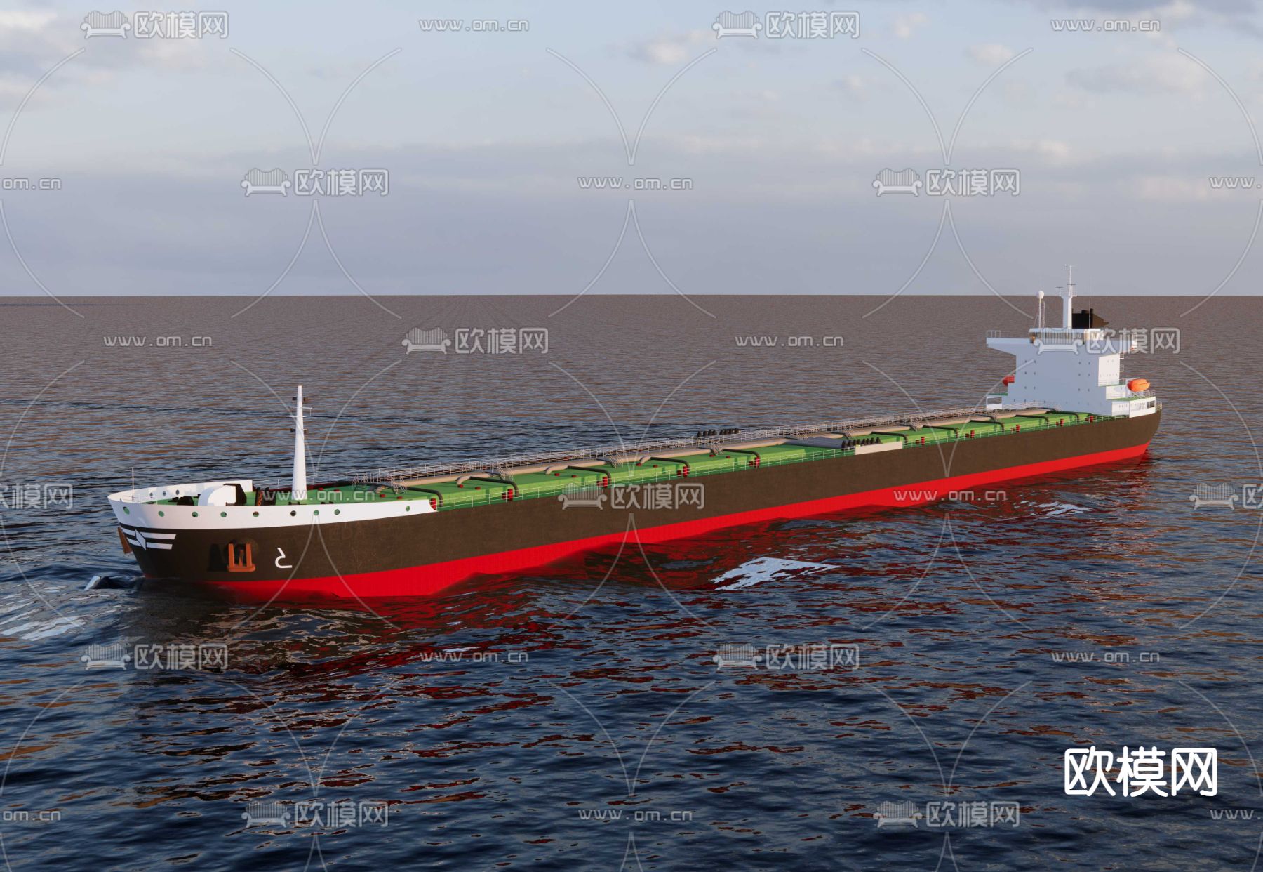 石油运输油轮su模型下载（渲染图1）