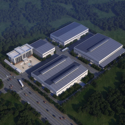  工业厂房鸟瞰su模型 