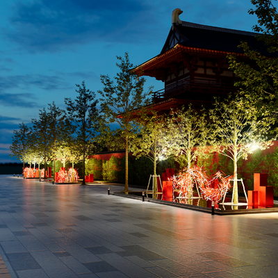 新中式户外小品su模型