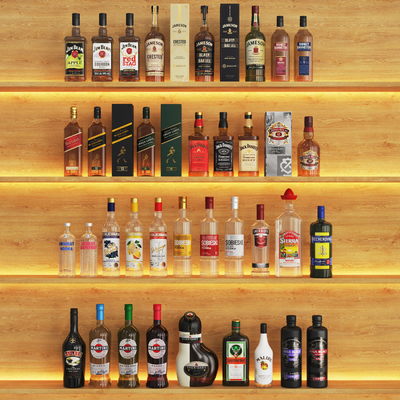  洋酒 白酒 红酒su模型 