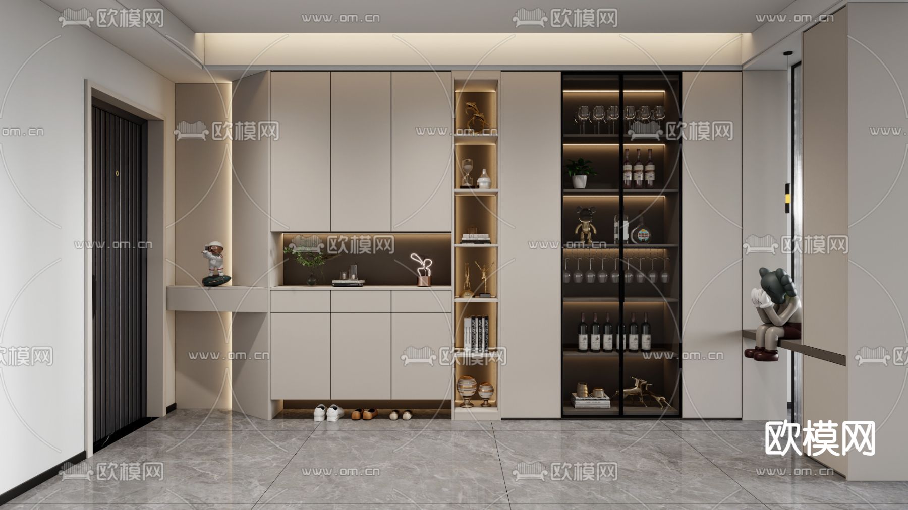 玄关鞋柜 酒柜3d模型下载