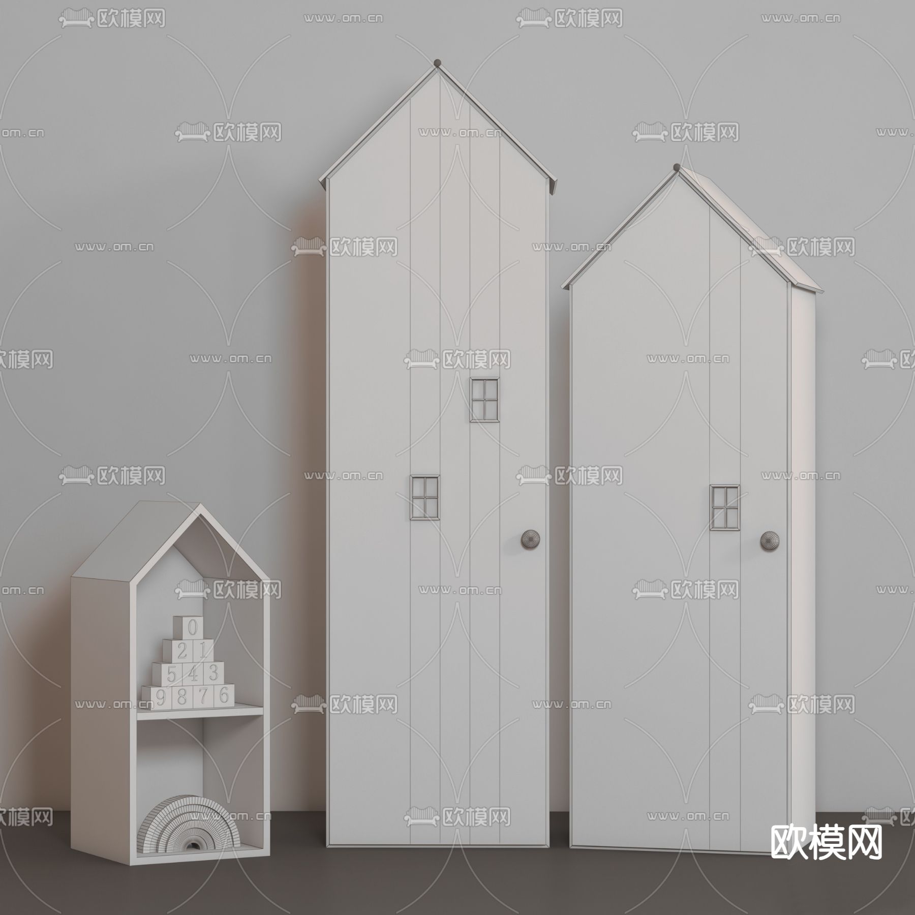 儿童柜3d模型下载（渲染图2）