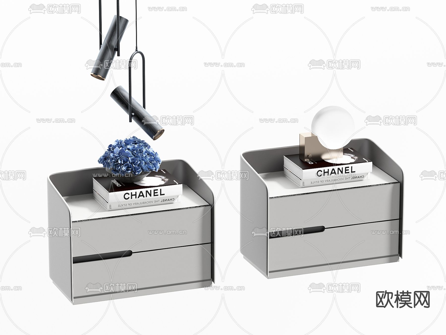 床头柜su模型下载（渲染图1）