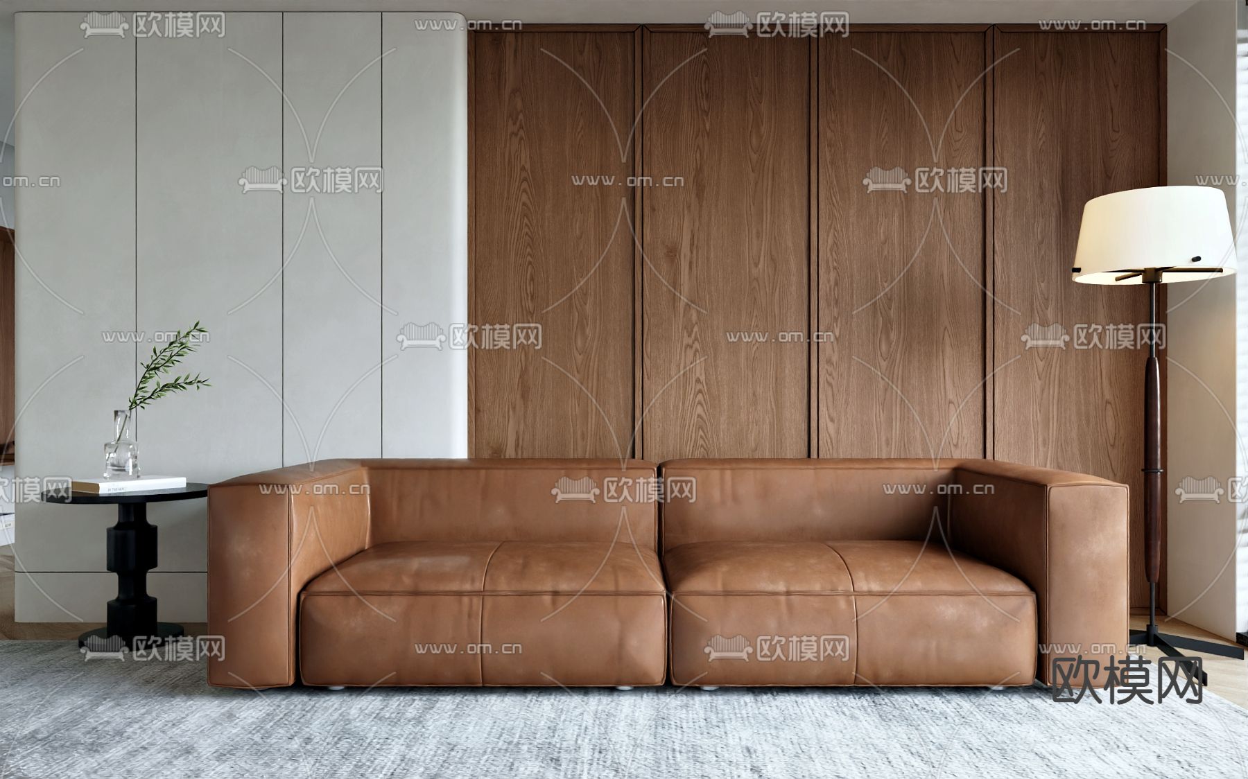 双人沙发 皮沙发3d模型下载