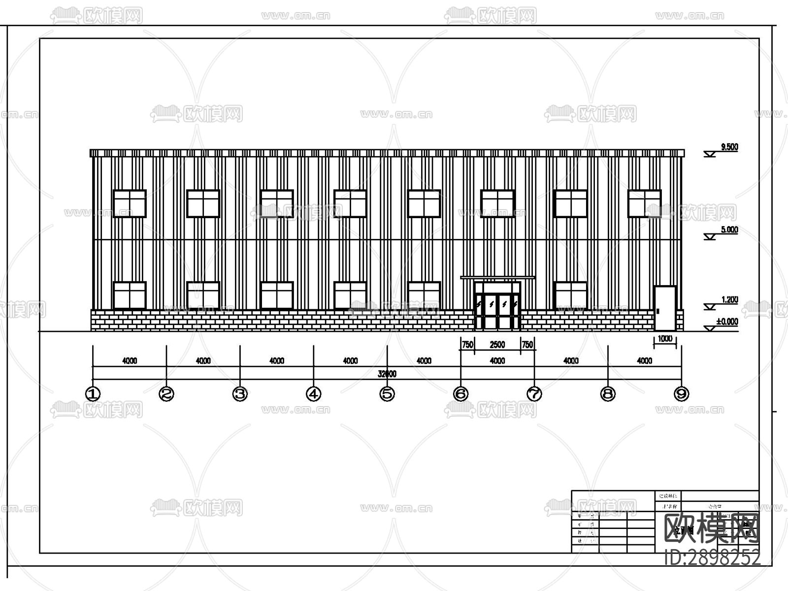 13套彩钢板工地临时用房cad施工图下载（渲染图5）