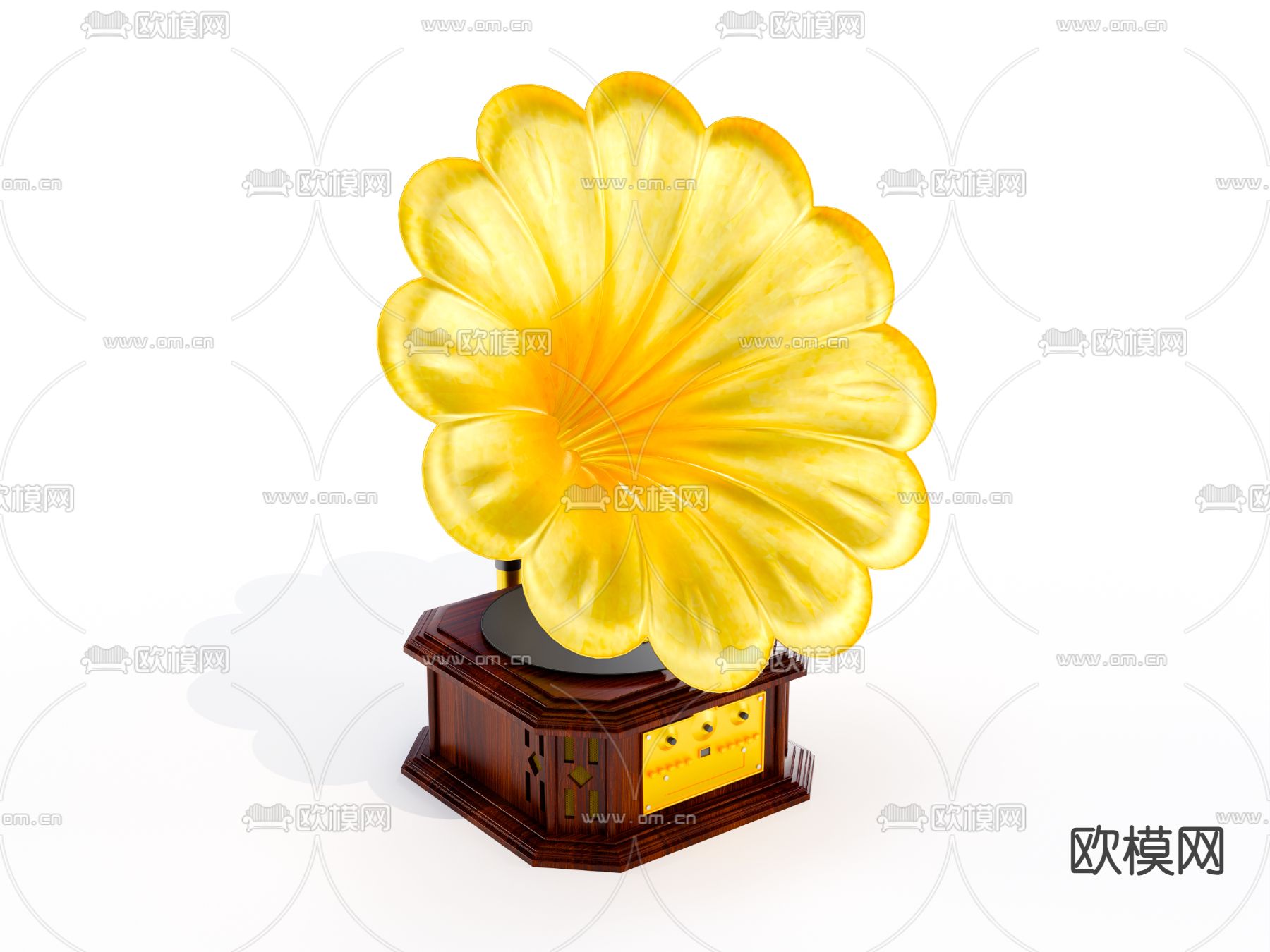 欧式复古留声机su模型下载（渲染图1）