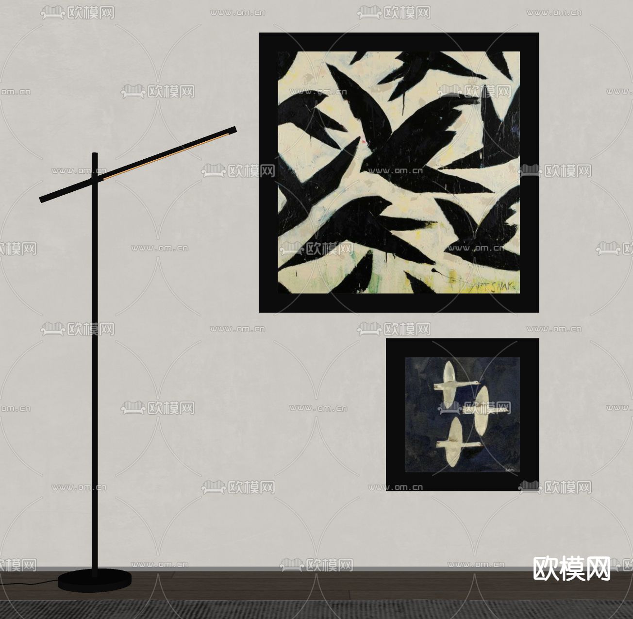 现代装饰画 挂画su模型