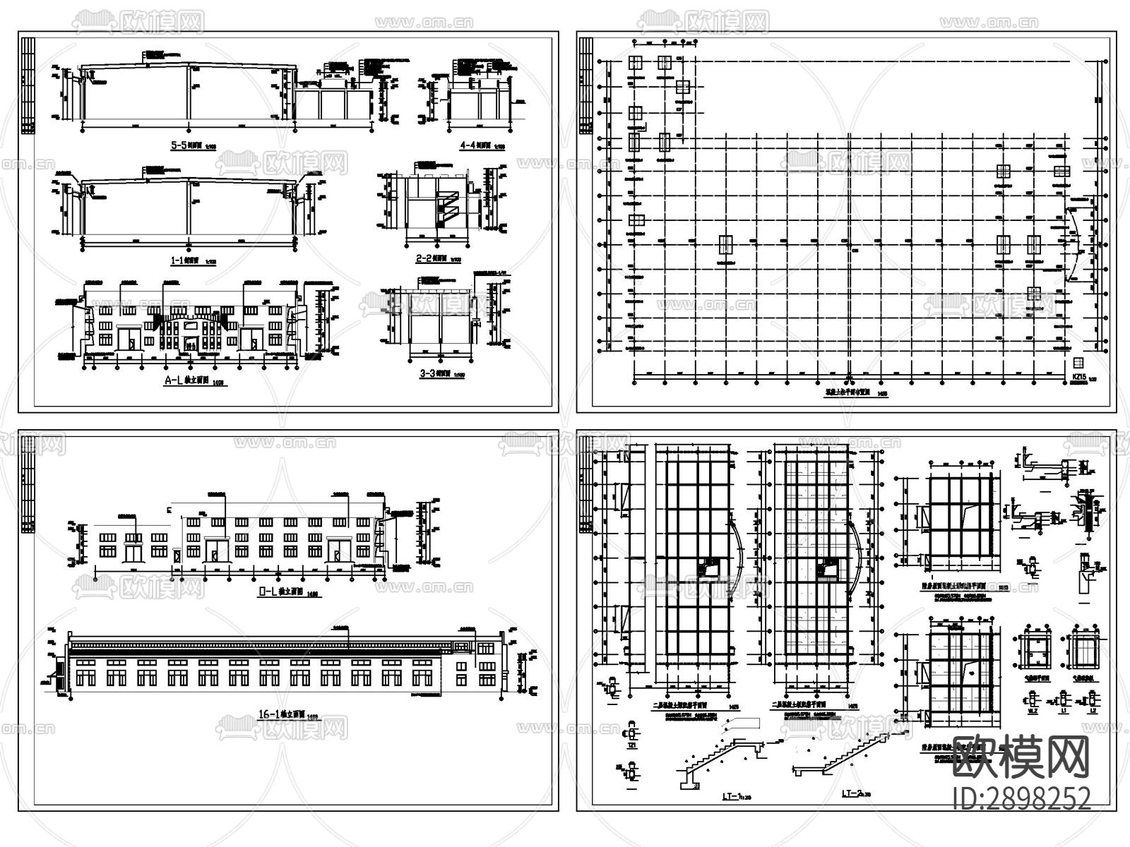 13套彩钢板工地临时用房cad施工图下载（渲染图7）