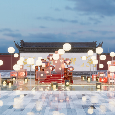 中式龙年美陈su模型