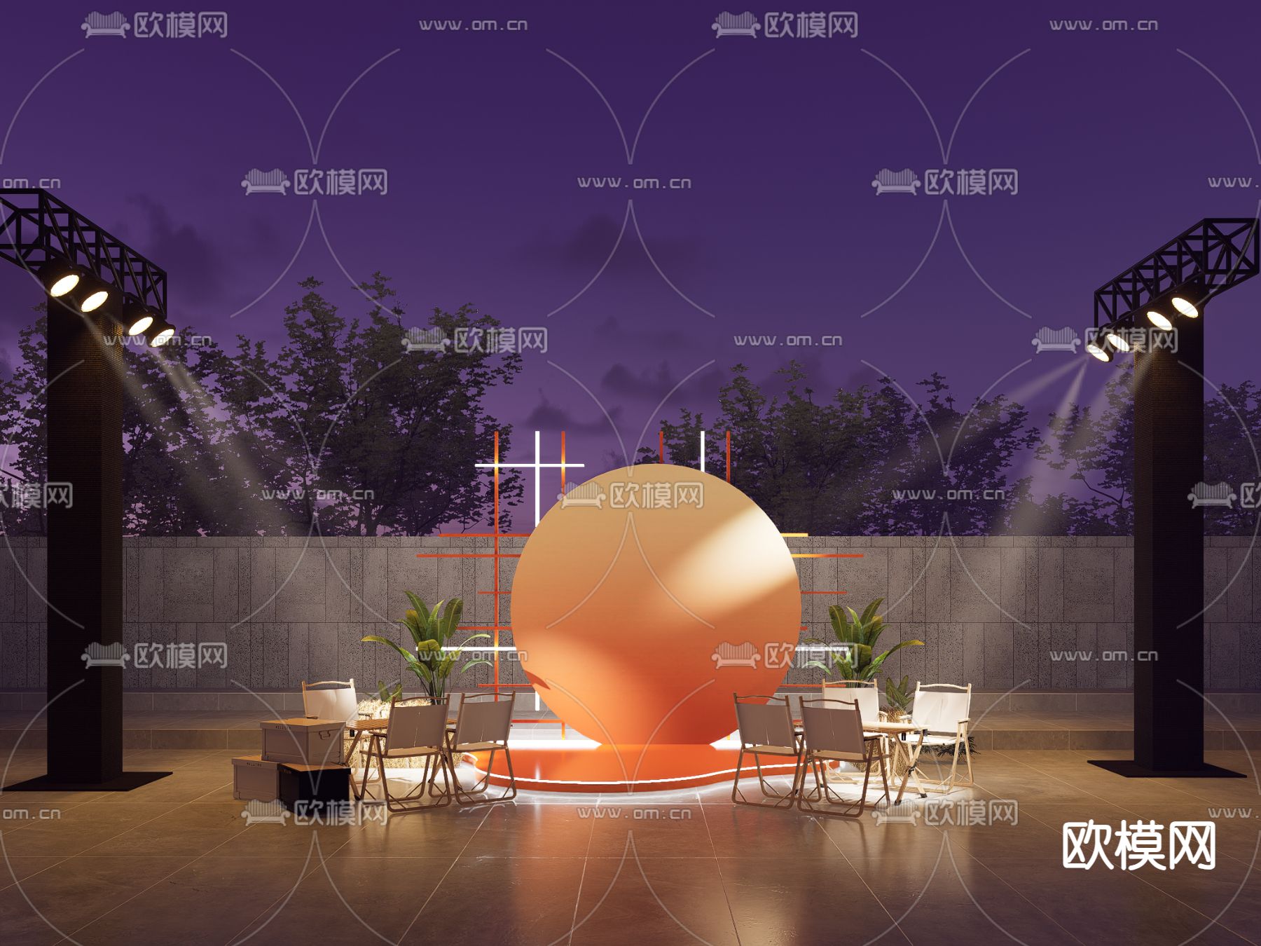 音乐会舞台su模型