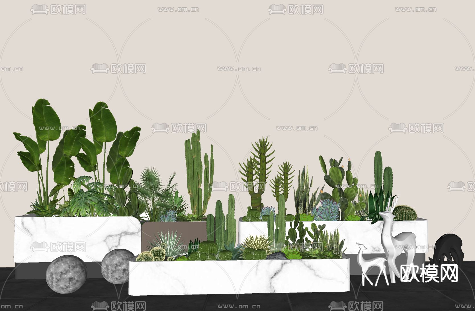 花箱  花坛su模型下载（渲染图2）