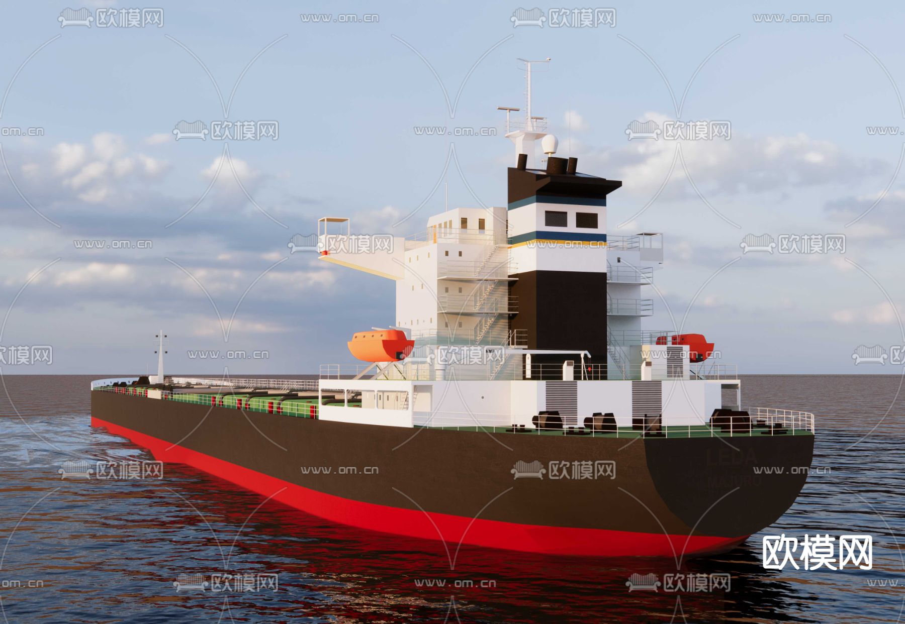 石油运输油轮su模型下载（渲染图3）