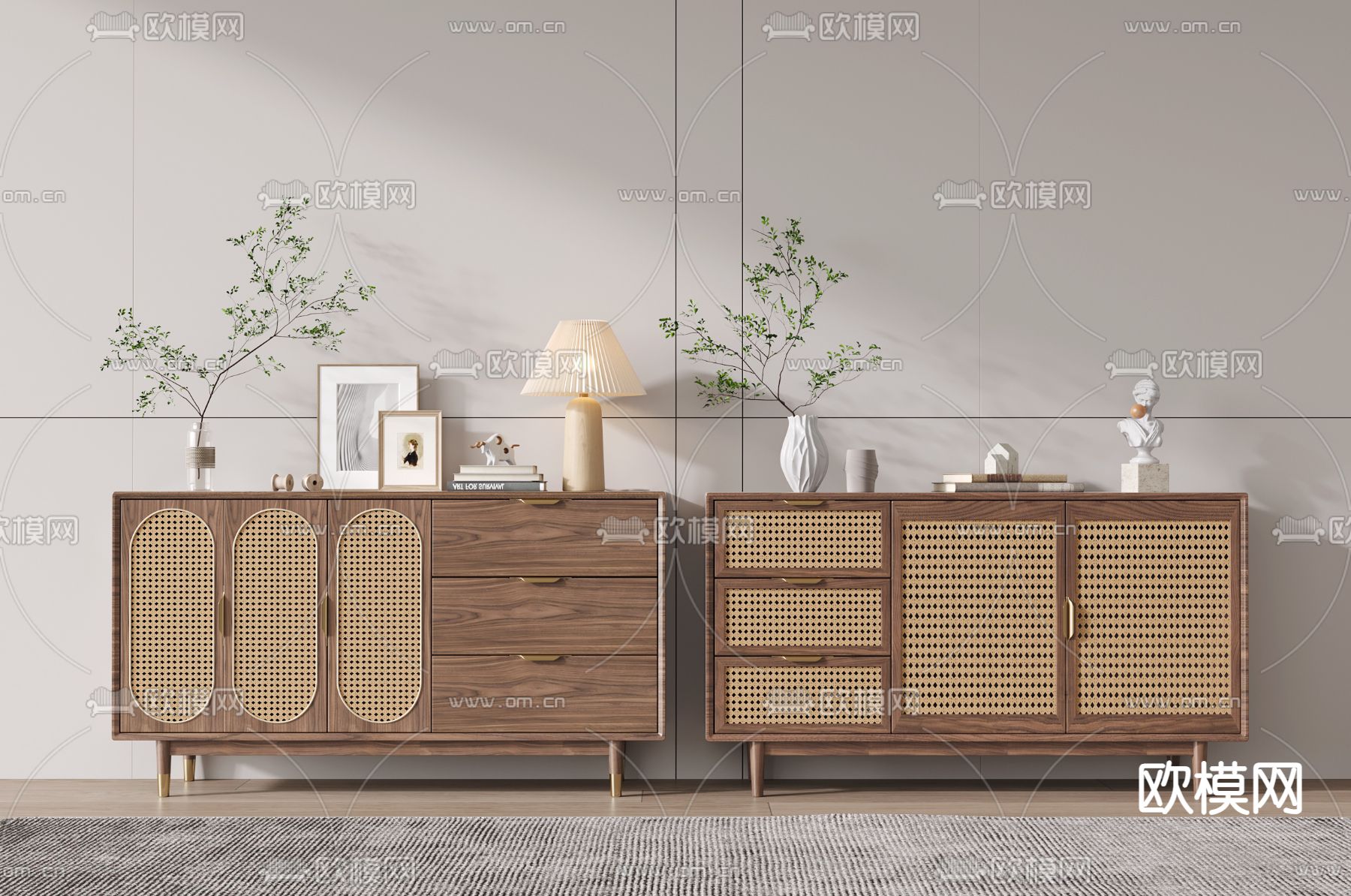 侘寂斗柜 边柜 收纳柜3d模型下载