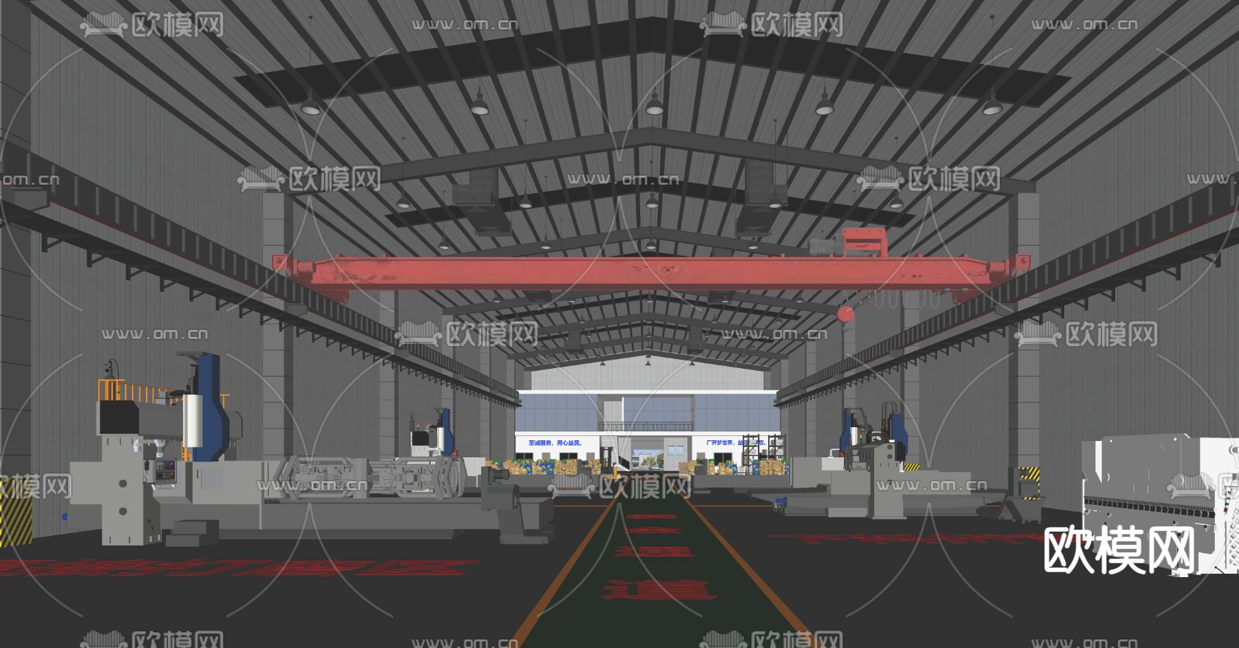 生产车间 工厂 工业设备su模型下载（渲染图2）