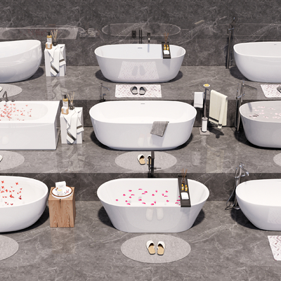 现代浴缸 浴盆su模型