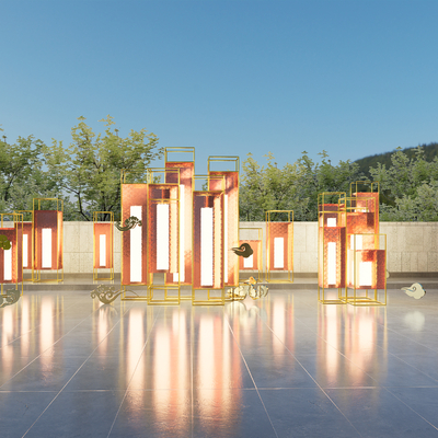 现代新年美陈su模型