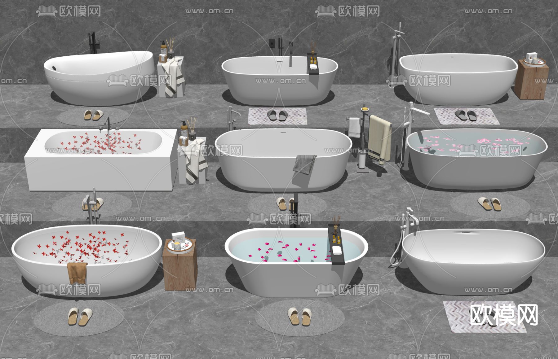 现代浴缸 浴盆su模型