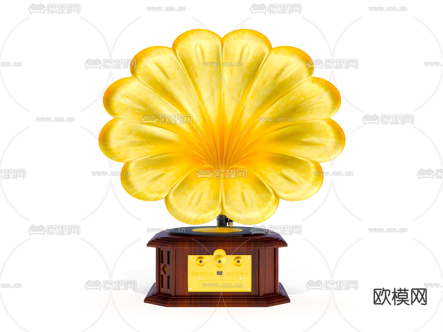 欧式复古留声机su模型下载（渲染图2）