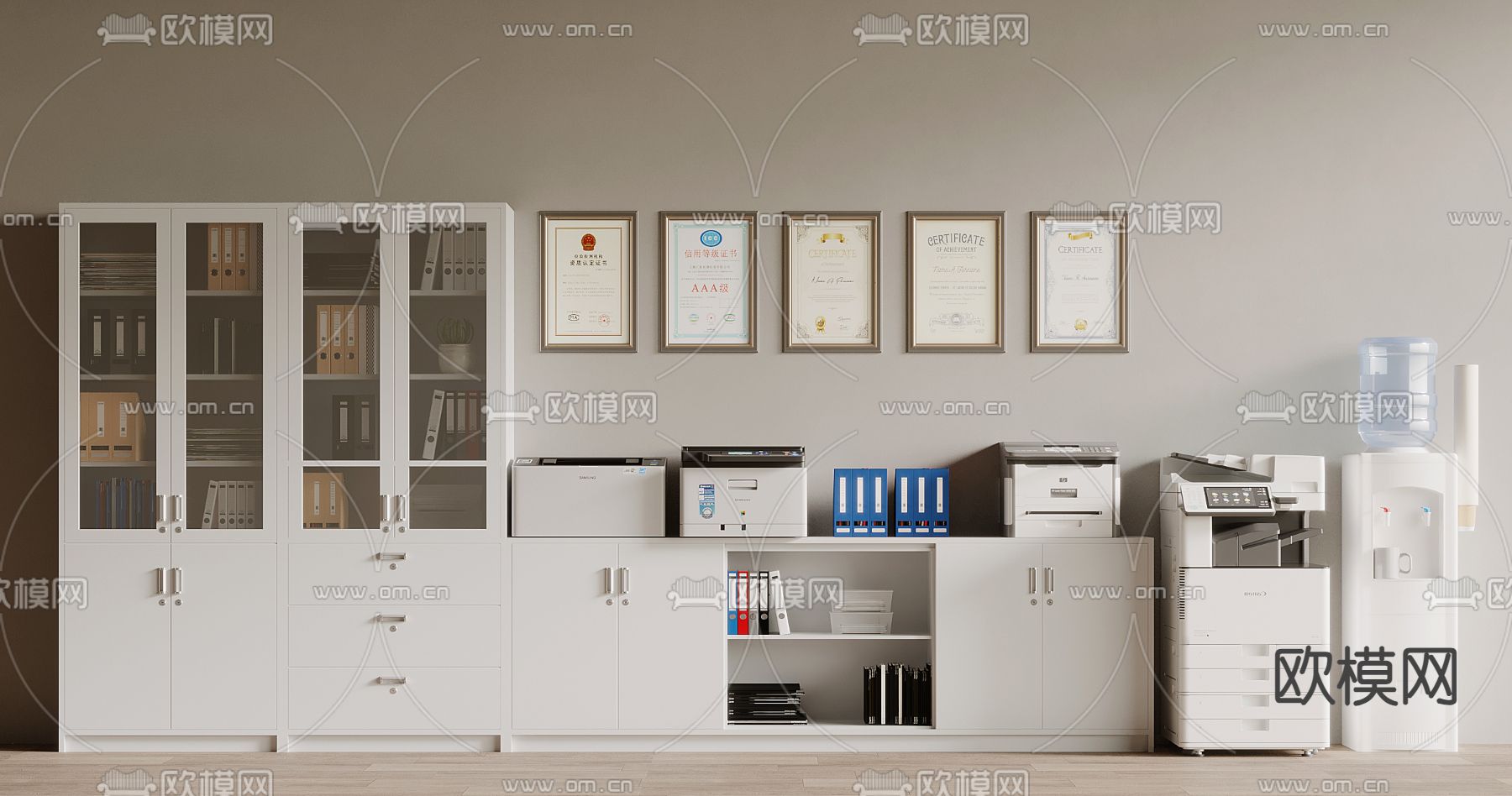 文件柜 档案柜 打印机3d模型下载