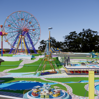  儿童游乐区su模型 