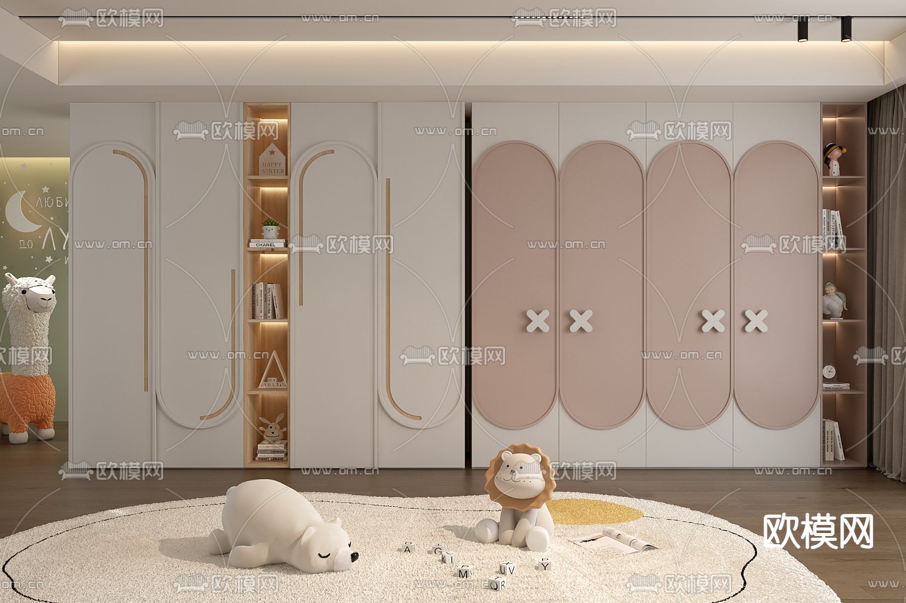 儿童衣柜3d模型下载