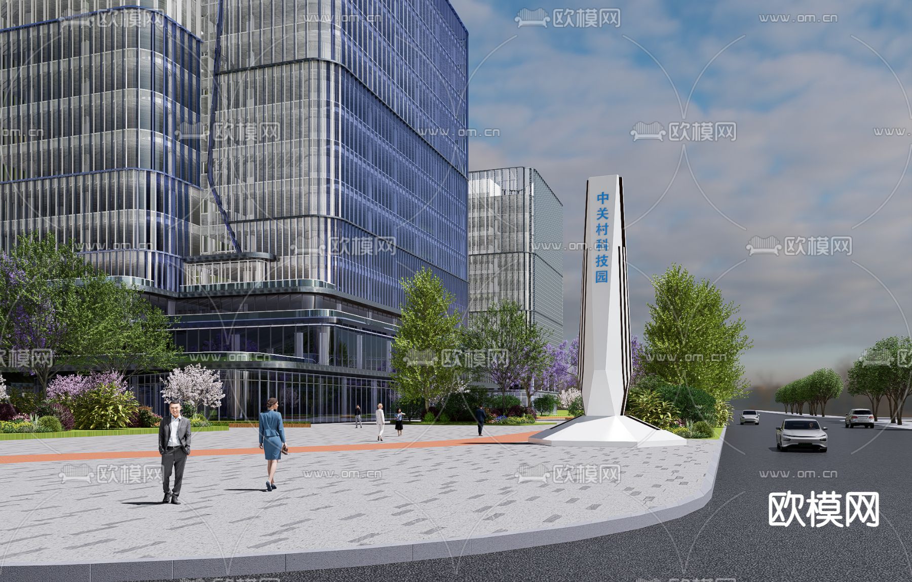 现代精神堡垒 指示牌su模型