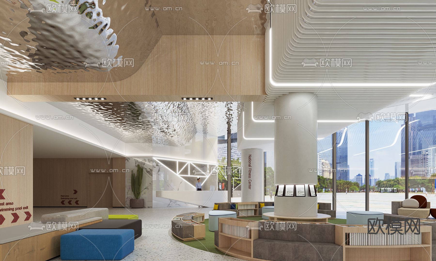 社区健身中心 活动中心3d模型下载（渲染图2）