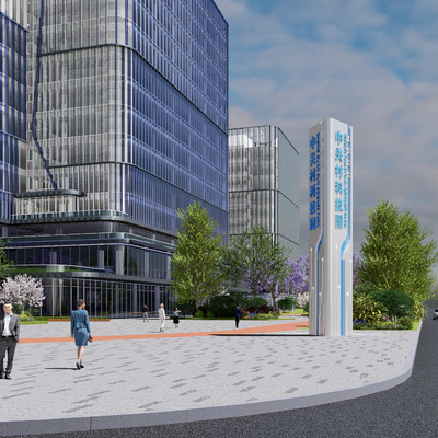 现代精神堡垒 指示牌su模型