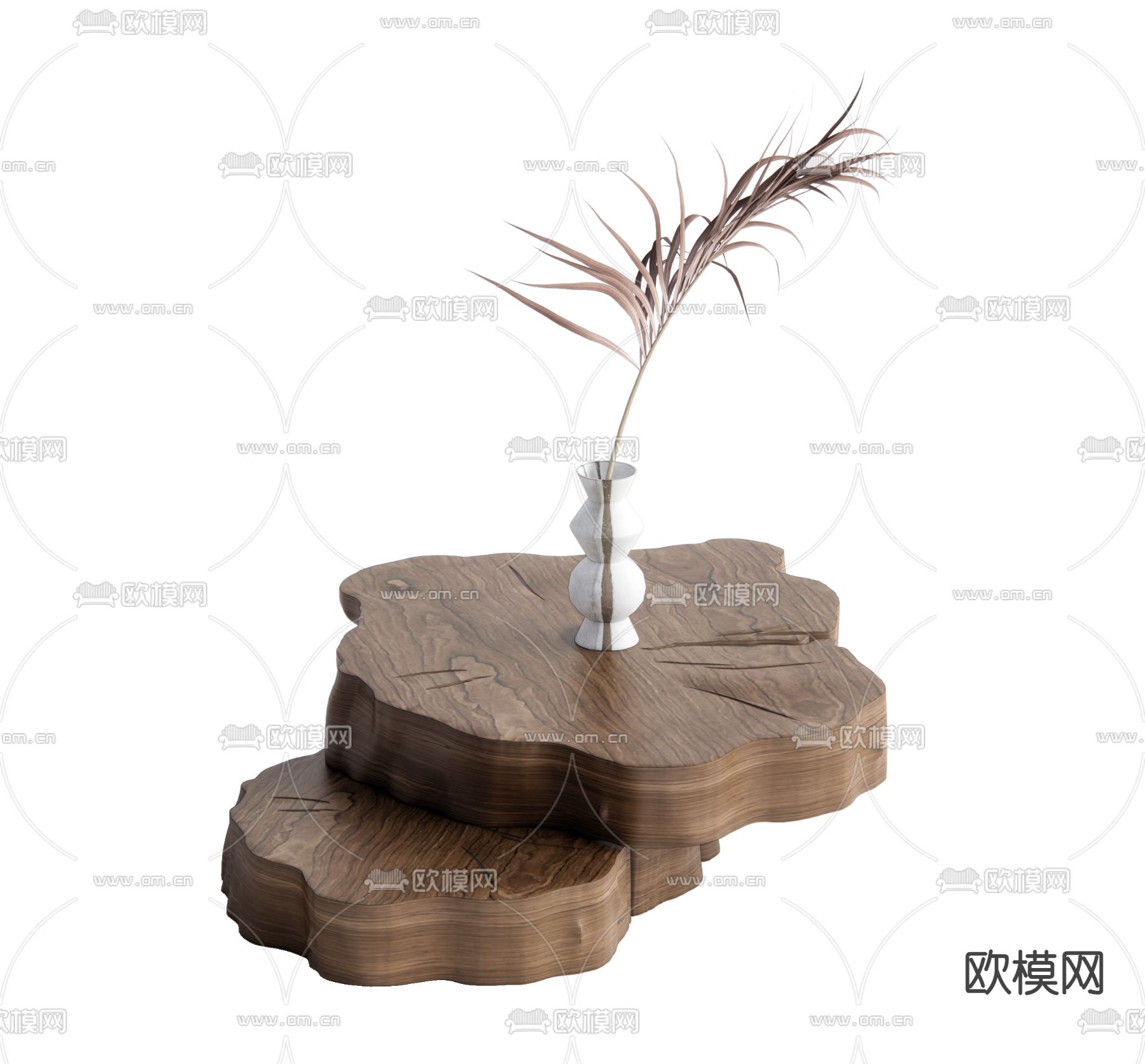 侘寂风茶几su模型下载（渲染图1）