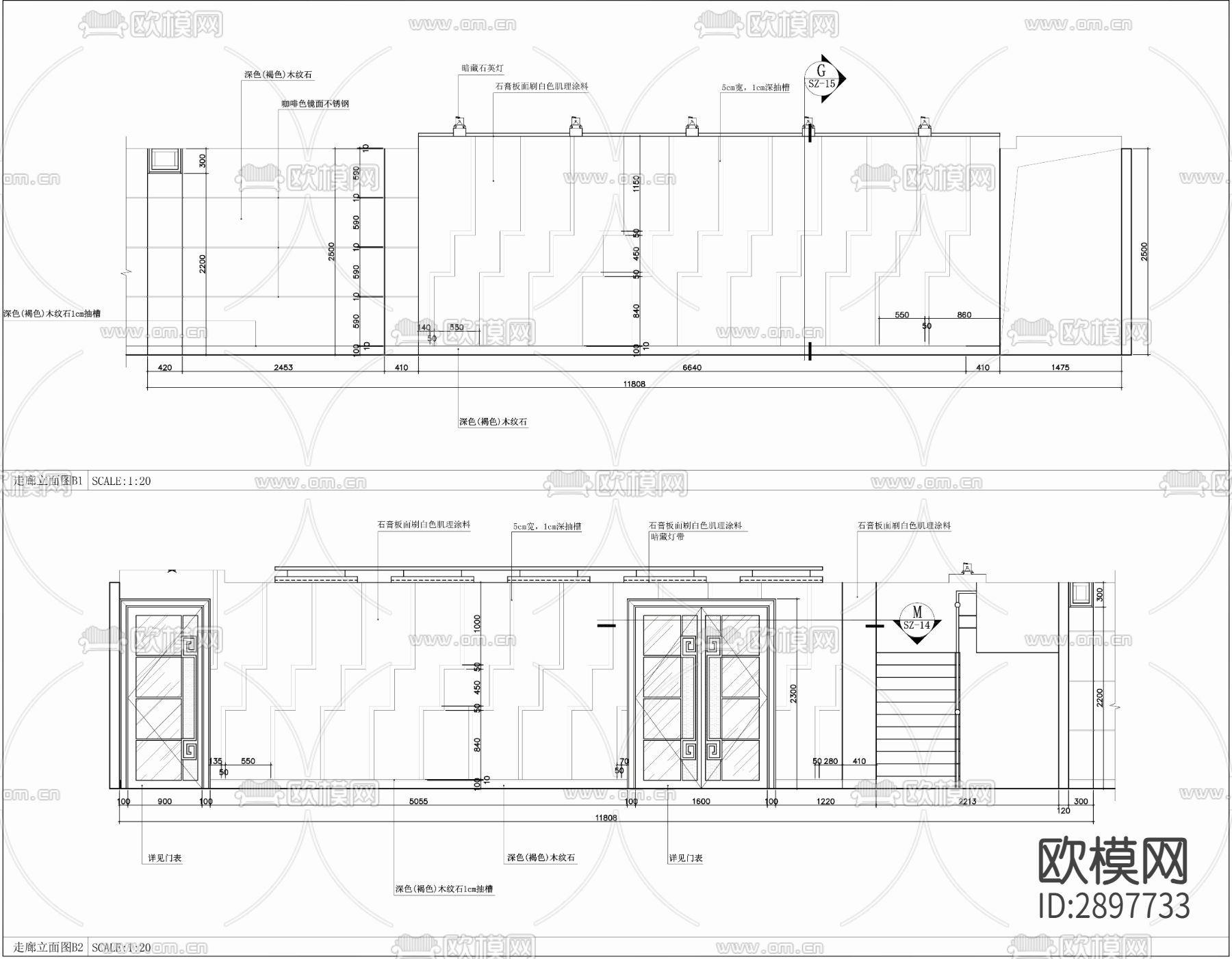 800㎡桑拿水疗洗浴中心cad施工图下载（渲染图4）