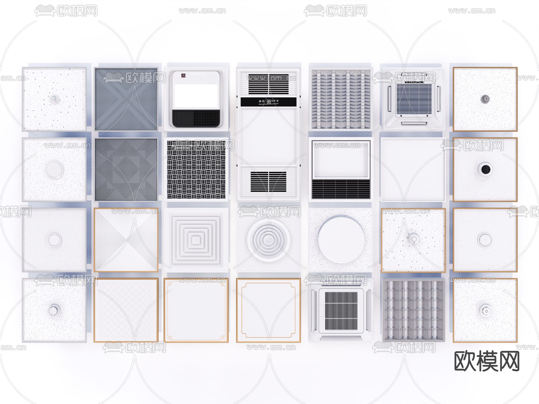 厨房吊顶 平板灯su模型下载（渲染图1）