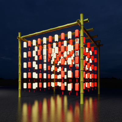 新中式商业美陈su模型