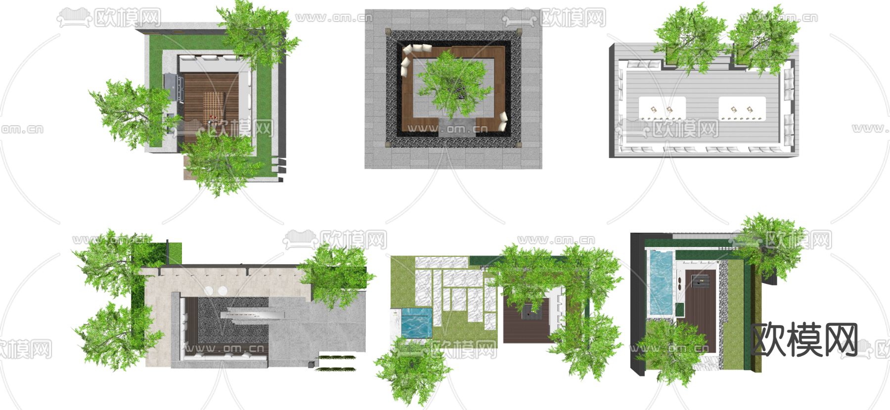 下沉式庭院su模型下载（渲染图3）