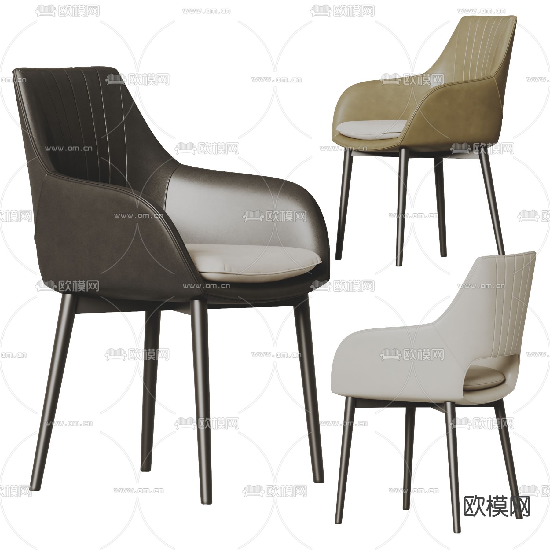 现代餐椅 椅子su模型下载（渲染图1）