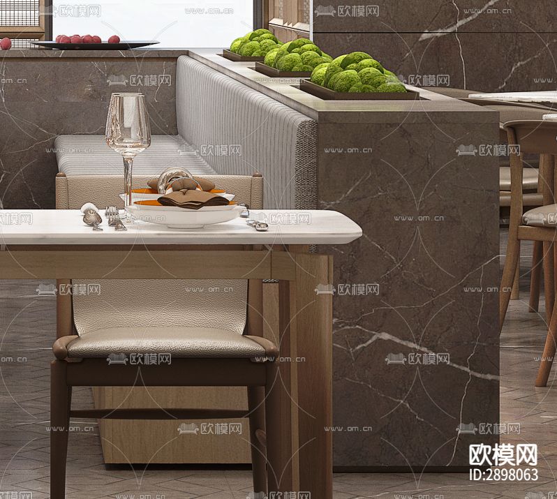 卡座沙发cad大样图下载（渲染图2）