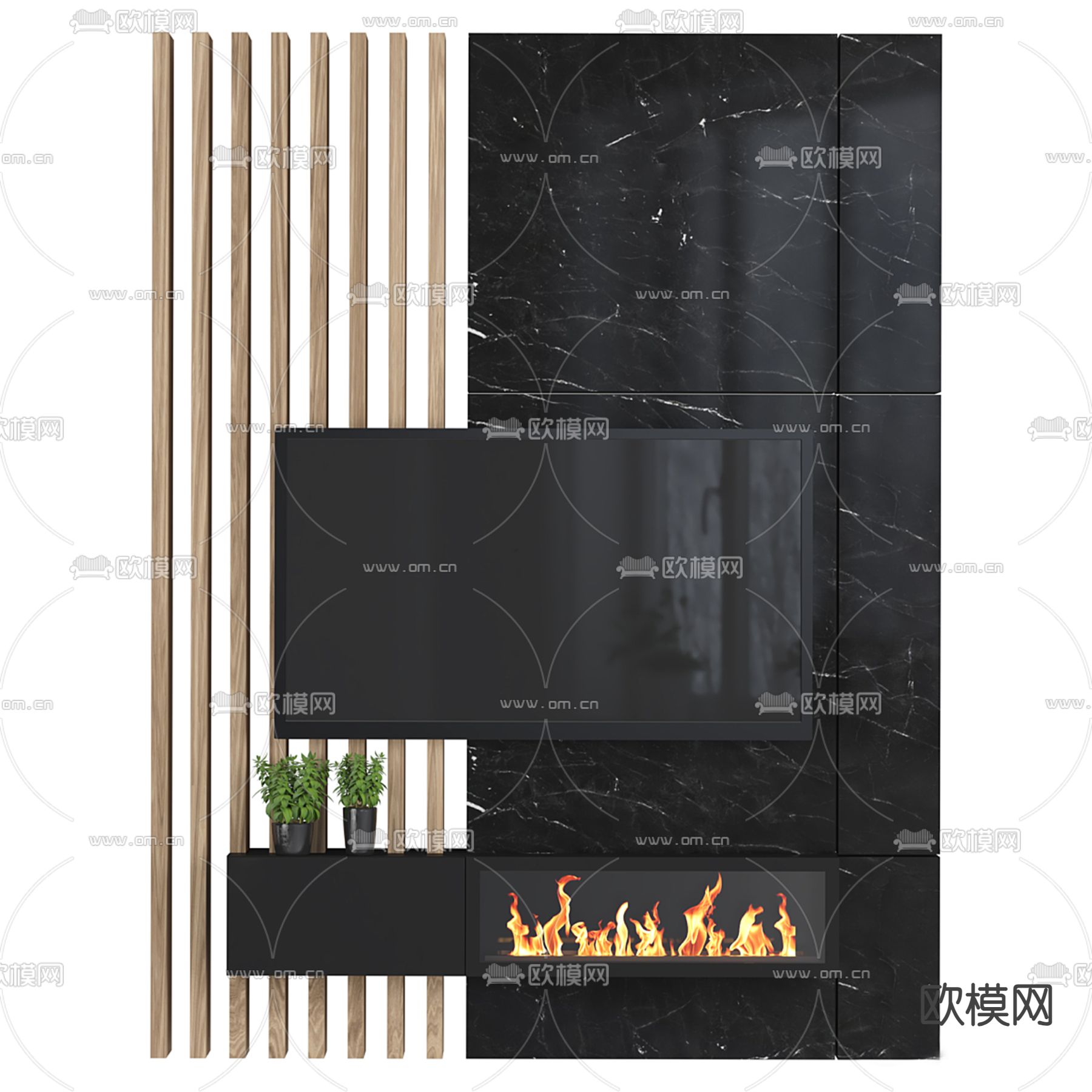 电视墙隔断 屏风3d模型下载