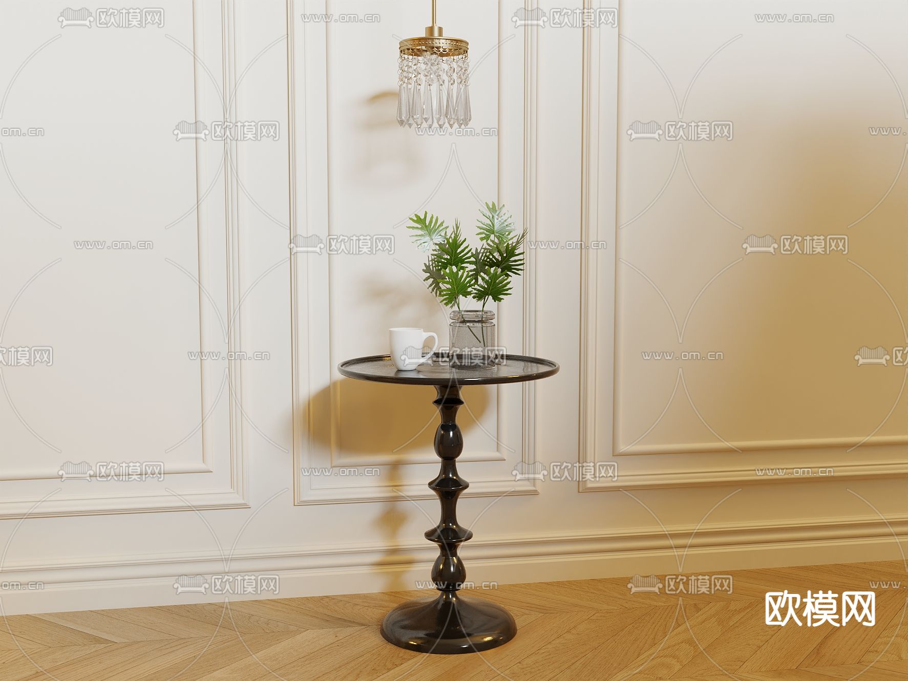 美式角几 圆几 边几3d模型下载