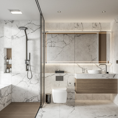 现代卫生间 浴室su模型