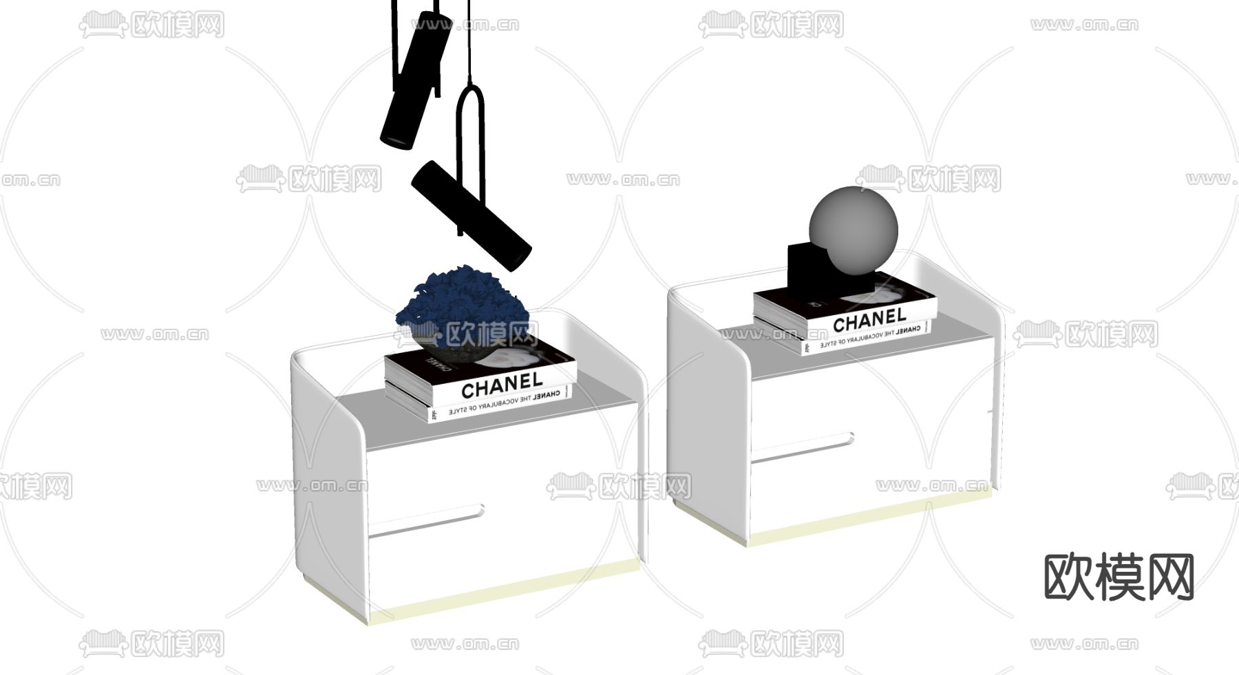 床头柜su模型下载（渲染图2）