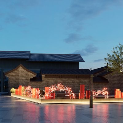 现代户外小品su模型