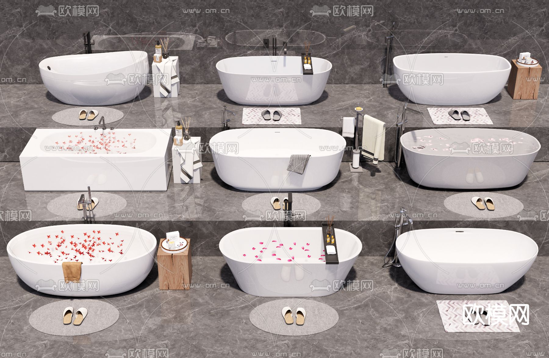 现代浴缸 浴盆su模型