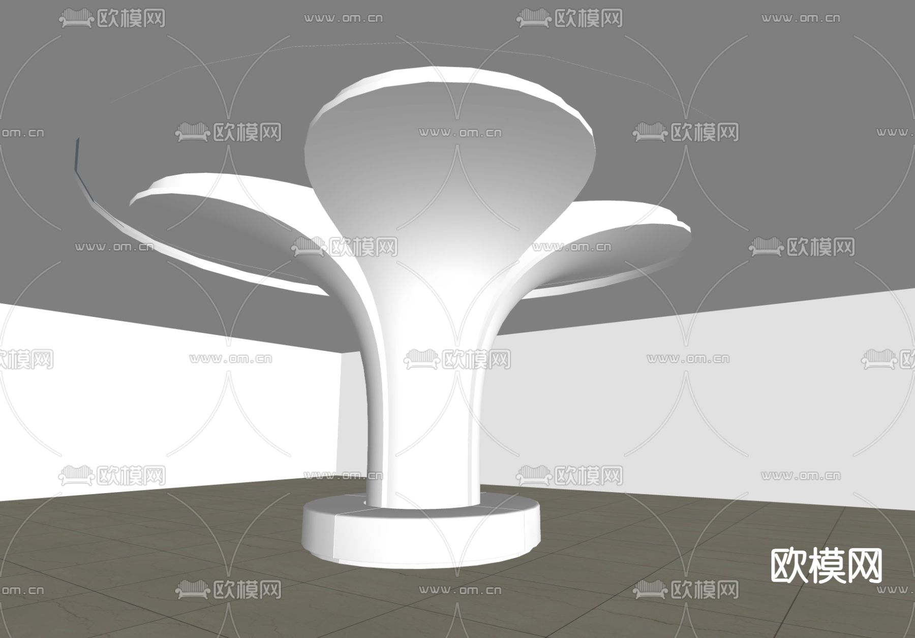 异形装饰柱su模型下载（渲染图2）