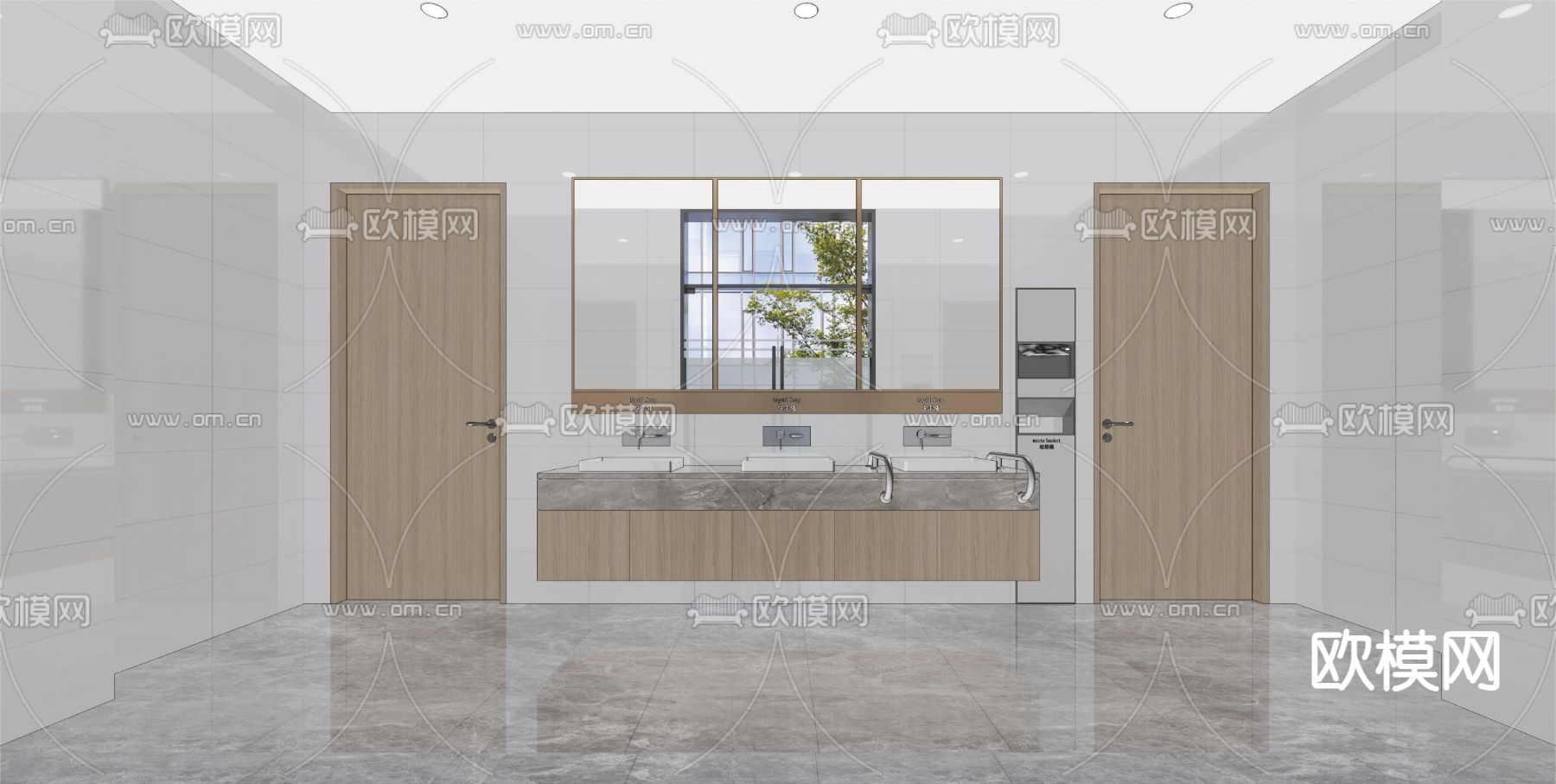 公共卫生间su模型下载（渲染图2）