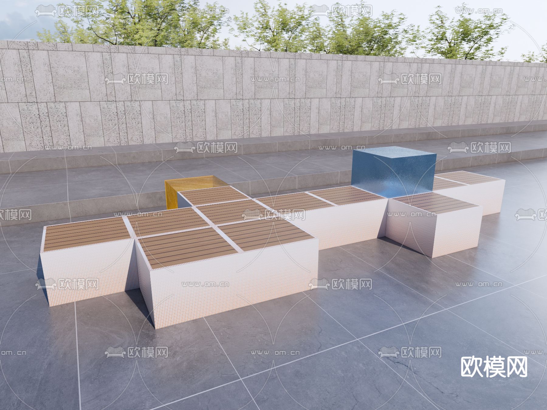 户外椅 景观座椅su模型