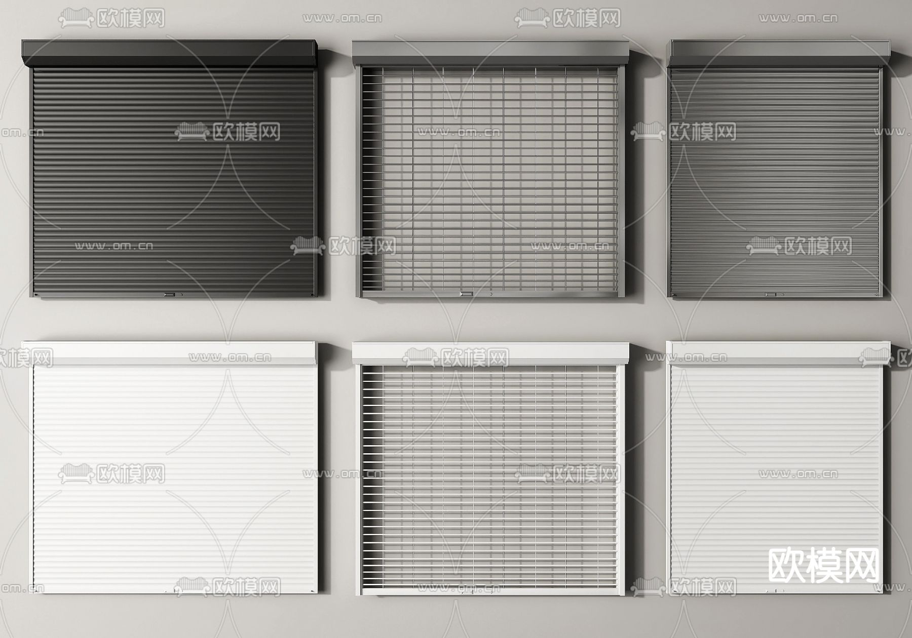 卷帘门 卷闸门 车库门su模型下载（渲染图1）