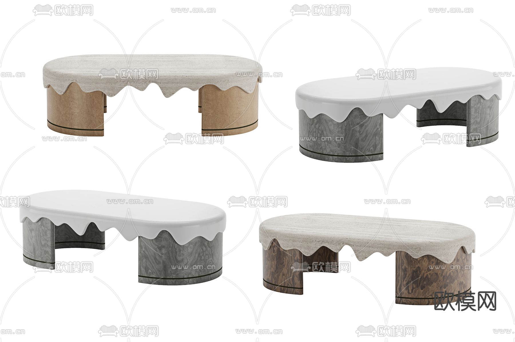 北欧茶几3d模型下载