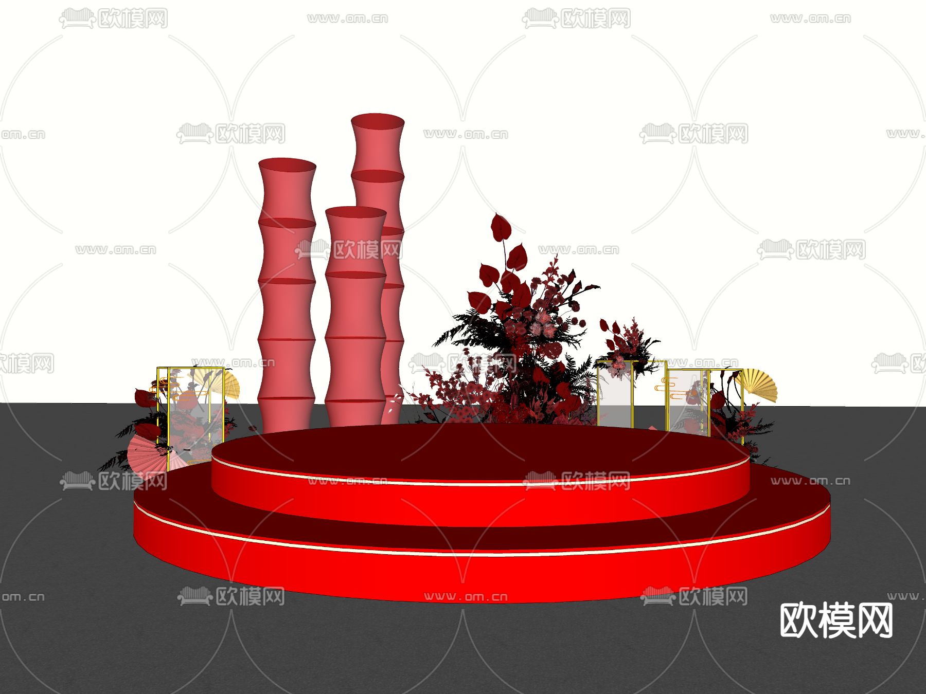 圆形舞台 花艺舞台su模型