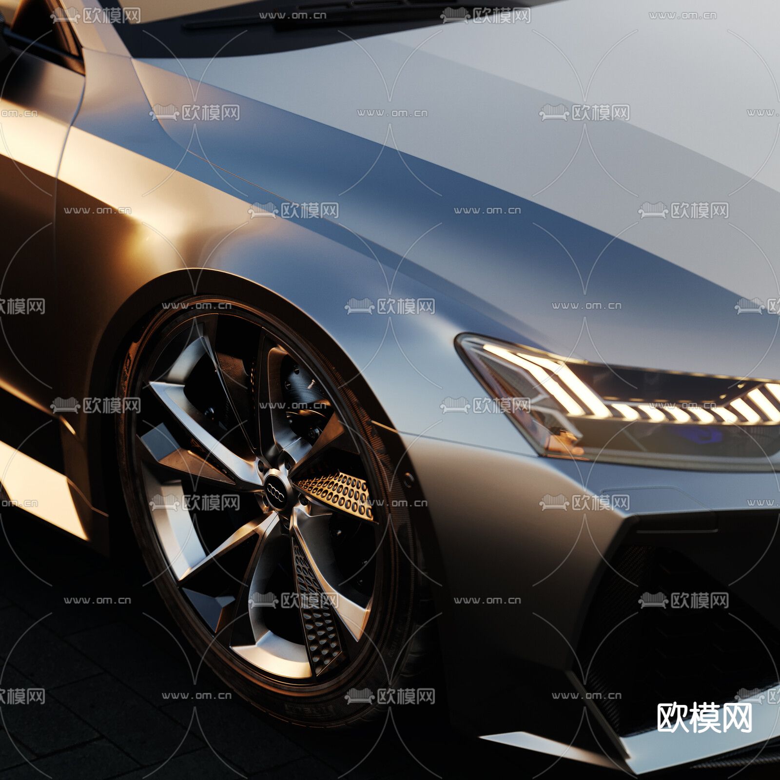 奥迪汽车 轿车3d模型下载（渲染图5）