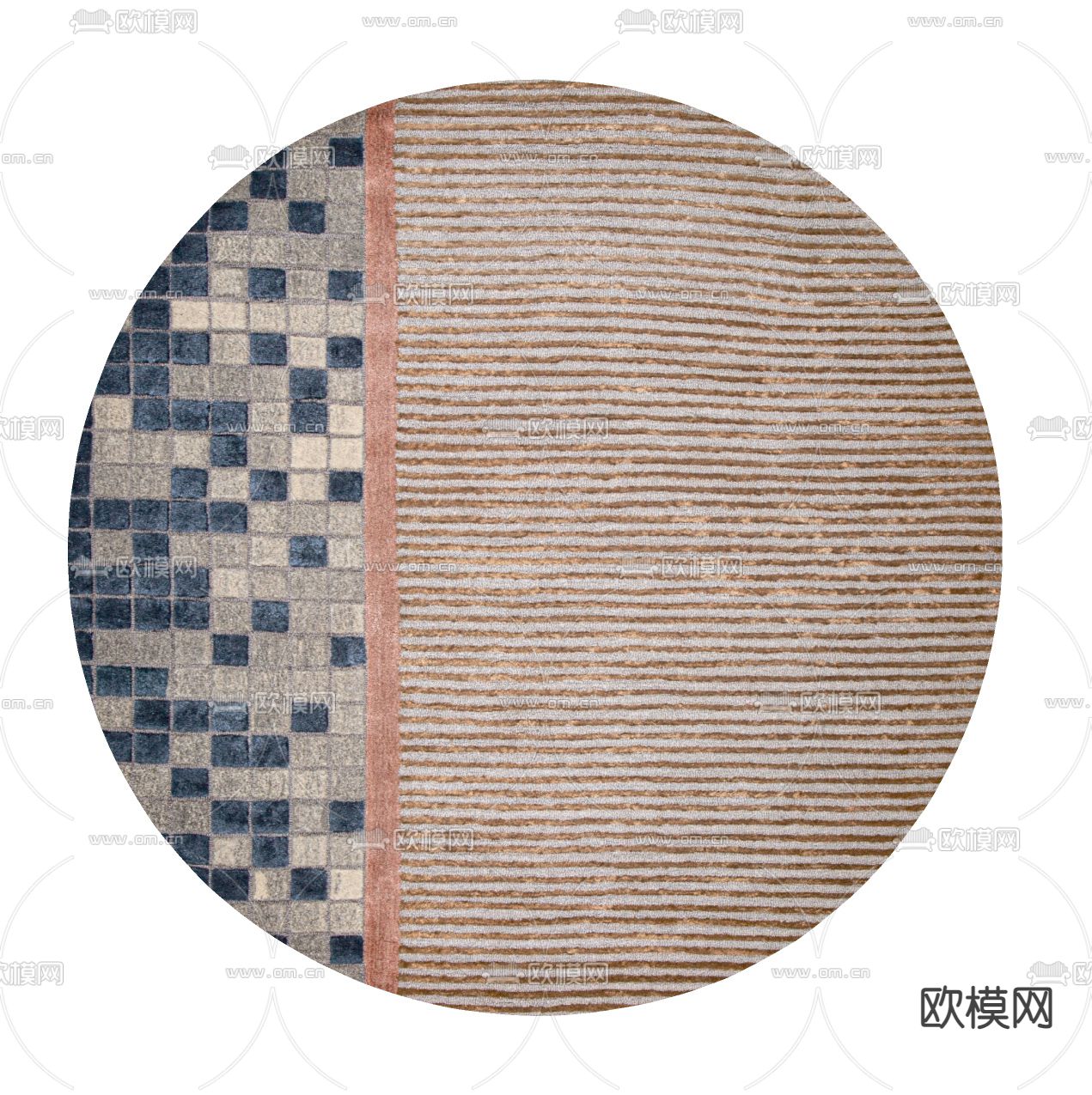 侘寂圆形地毯su模型下载（渲染图2）