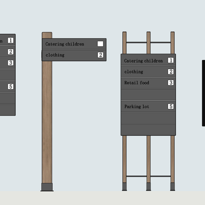  指示牌 路标牌 广告牌su模型 